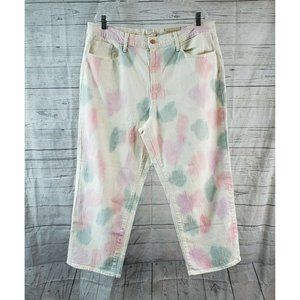 Universal Thread Womens Vintage Straight Jeans Sz 18 White Pink High Rise